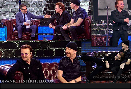 Chesterfield Vintage per la presentazione del nuovo album degli U2 con Bono e The Edge su 'Che Tempo Che Fa' Rai 1, Milano - Dicembre 